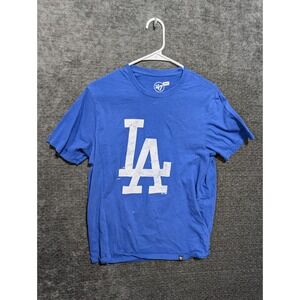 47 Brand Los Angeles Dodgers T-Shirt Mens Large Blue LA MLB Distressed Logo Tee